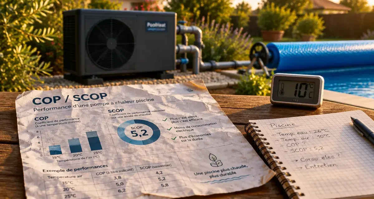 Pompe à chaleur pour piscine : dimensionnement, COP et erreurs de calcul à éviter