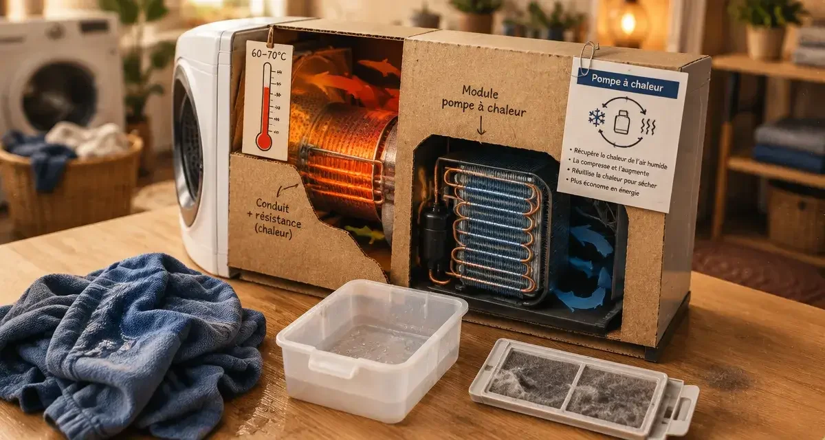 Sèche-linge : pourquoi la pompe à chaleur surpasse la condensation sur le long terme