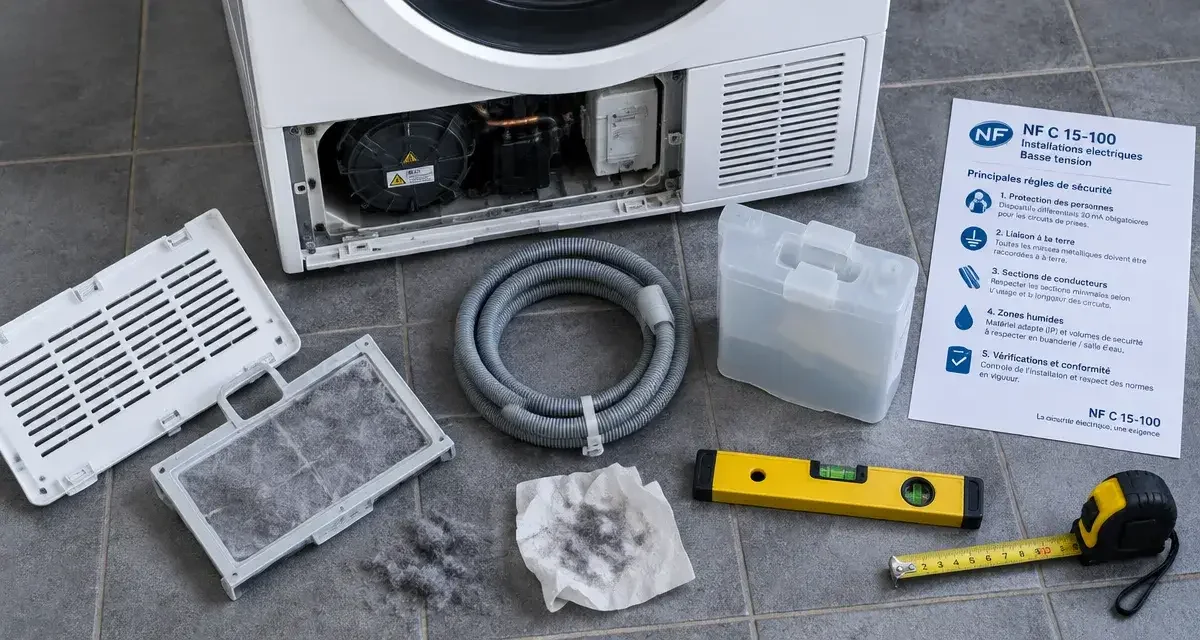 Sèche-linge pompe à chaleur : 10 cm de dégagement et 3 règles pour garantir sa durée de vie