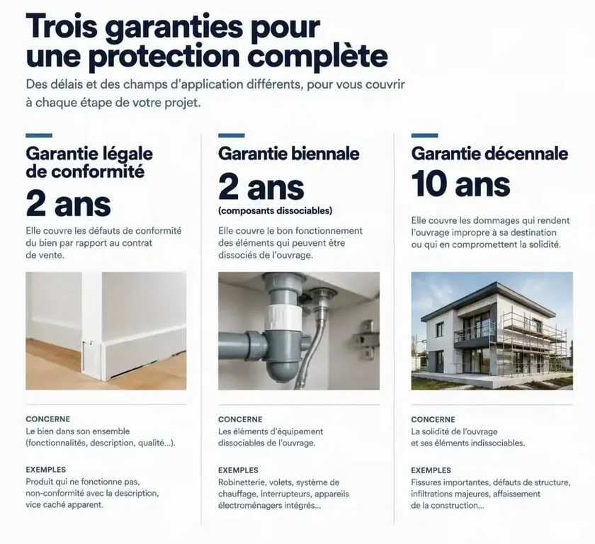 Infographie explicative des garanties pour pompe à chaleur garantie combien de temps